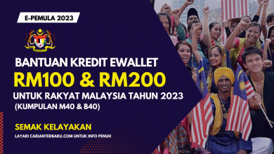 Bantuan Kredit Ewallet Sebanyak RM100 & RM200