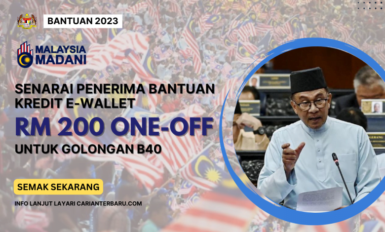 Bantuan Kredit EWallet RM200 Untuk B40