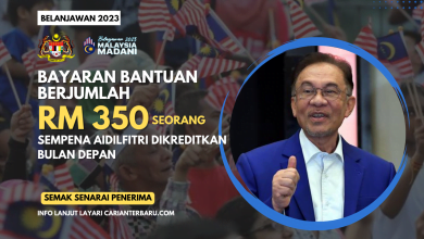 Bayaran Bantuan Aidilfitri RM350 Dikreditkan April