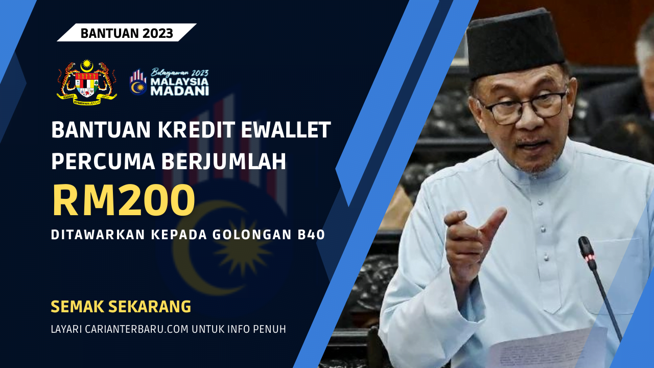 Bantuan Kredit EWallet Percuma Berjumlah RM200 Untuk Golongan B40