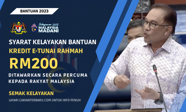 Bantuan ETunai Rahmah RM200 Untuk B40