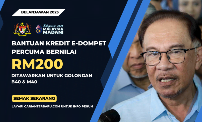 Bantuan Kredit E-Dompet Percuma Bernilai RM200