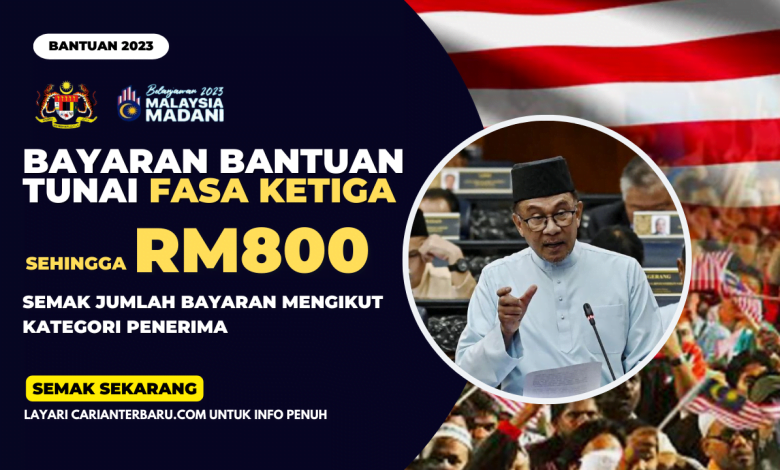 Bayaran STR Fasa Ketiga Dikreditkan Sehingga RM800 Mengikut Kategori