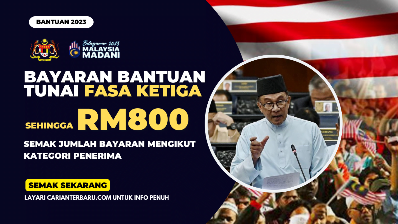 Bayaran STR Fasa Ketiga Dikreditkan Sehingga RM800 Mengikut Kategori