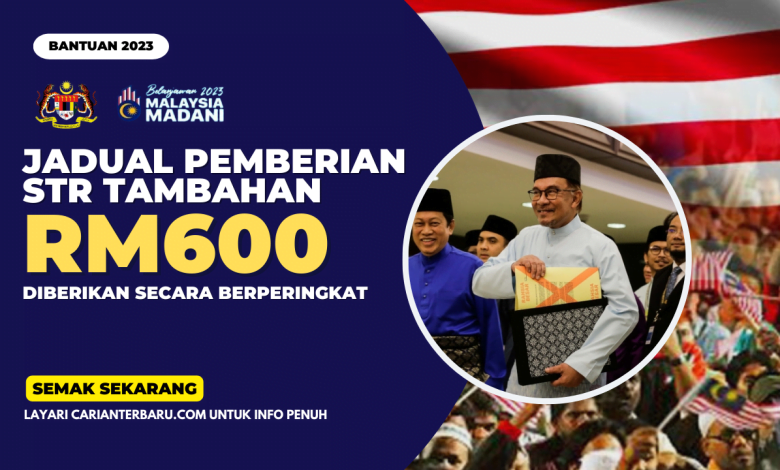 Jadual Pemberian STR Tambahan RM600 Diberikan Secara Berperingkat