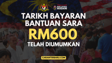 Tarikh Bayaran Bantuan SARa Bernilai RM600 : Telah Diumumkan