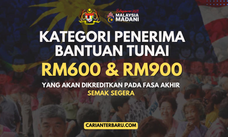 Bantuan Tunai RM600 & RM900 : Dikreditkan Kepada Kategori Ini