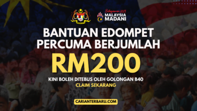 Bantuan EDompet : Kredit Percuma RM200 Untuk Golongan B40