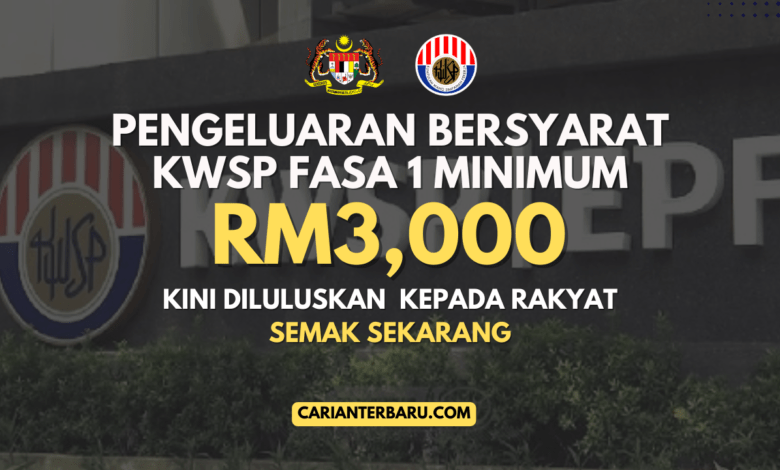 Pengeluaran Bersyarat FSA2 KWSP Fasa 1 : Minimum RM3,000