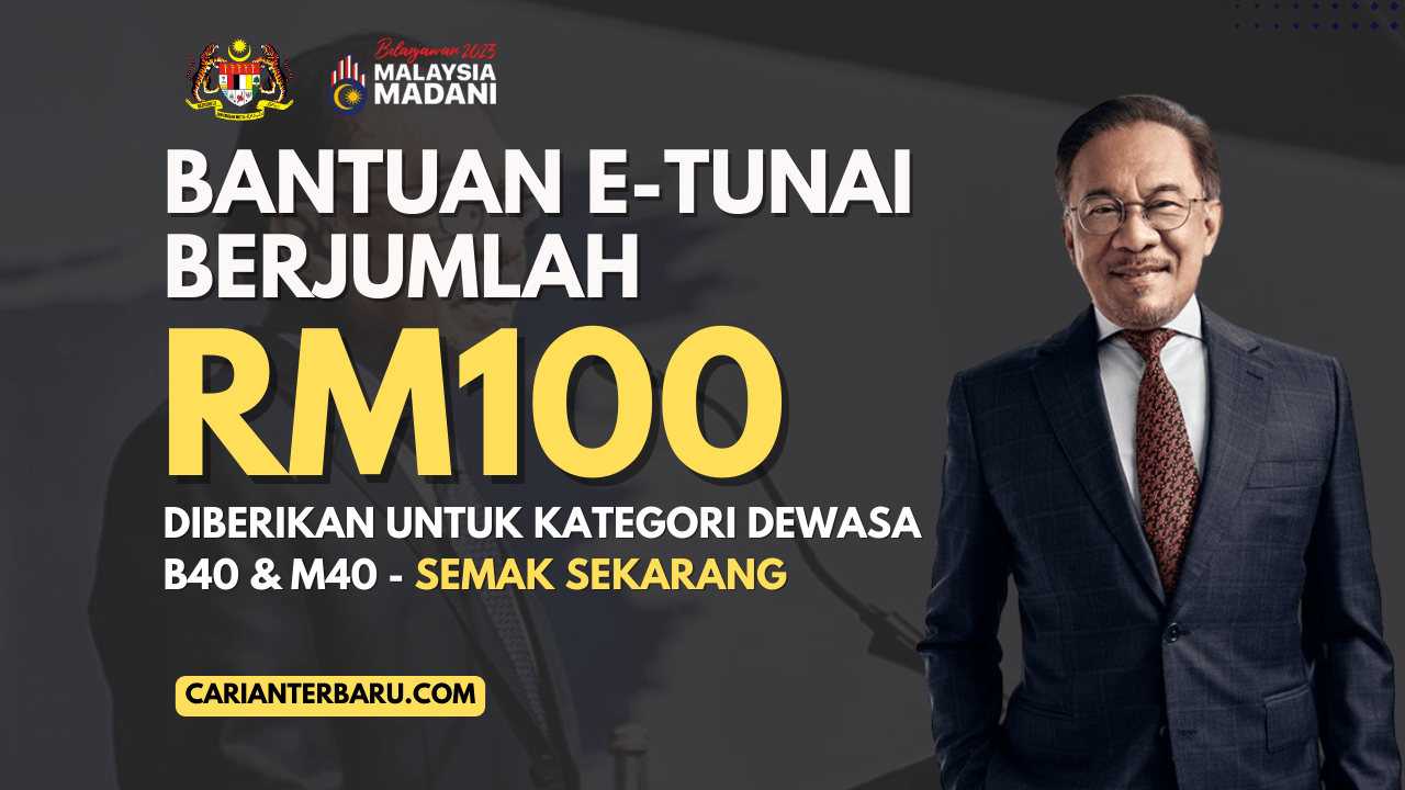 Bantuan E-Tunai RM100 Percuma : Kategori Dewasa B40 & M40