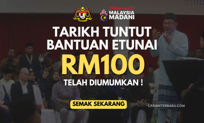 Tarikh Tuntut Kredit ETunai : Bantuan RM100 Untuk B40 & M40