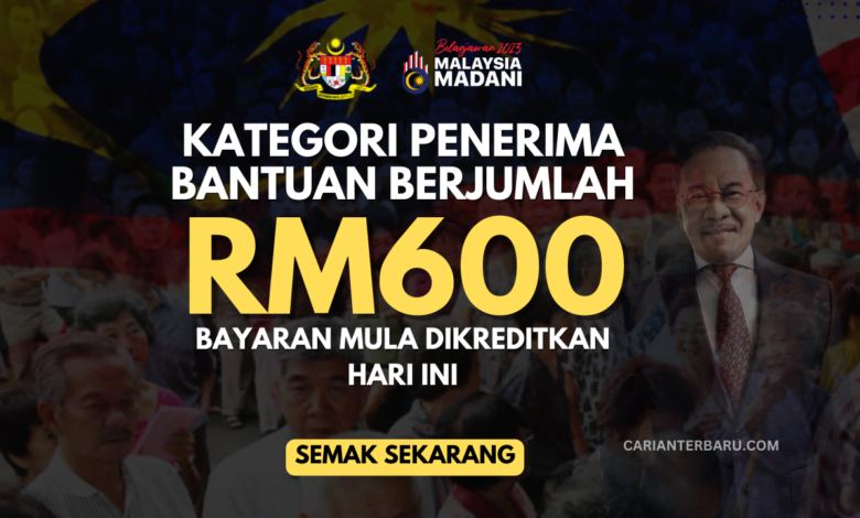 Kategori Penerima Bantuan RM600 One-Off : Semak Sekarang