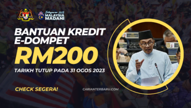 Bantuan E-Dompet RM200 : Tarikh Tutup Pada 31 Ogos 2023