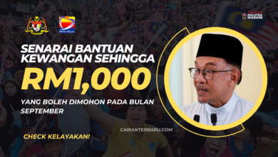 Terkini: Jenis Bantuan Kewangan Boleh Dimohon Bulan September