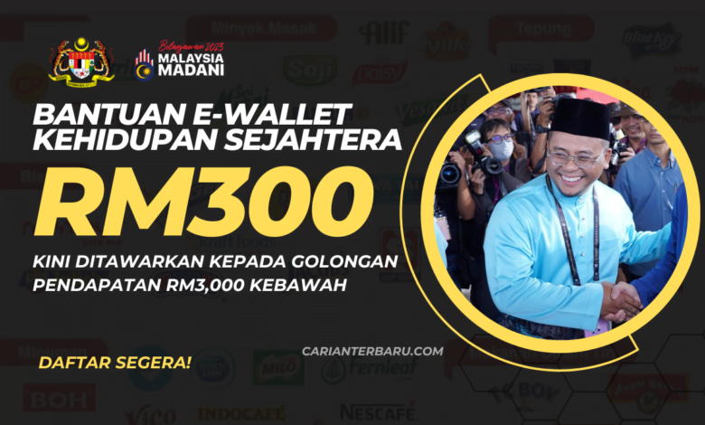 Kehidupan Sejahtera : Bantuan E-Wallet Bernilai RM300 Sebulan