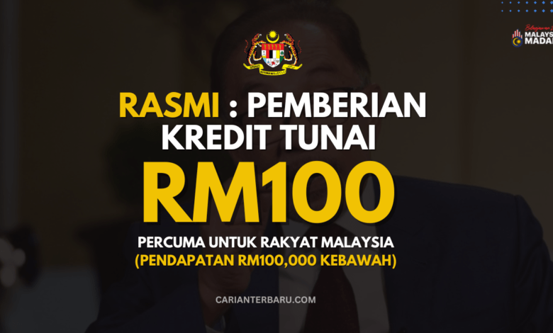 Kredit E-Tunai : Bantuan RM100 Percuma Untuk Rakyat Malaysia