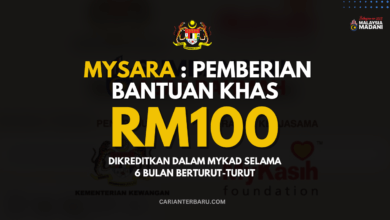 MySARA : Bantuan RM100 Sebulan Dikreditkan Dalam MyKad