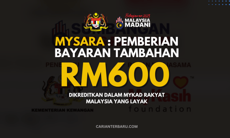 MySARA : Pemberian Tambahan RM600 Untuk Rakyat Malaysia