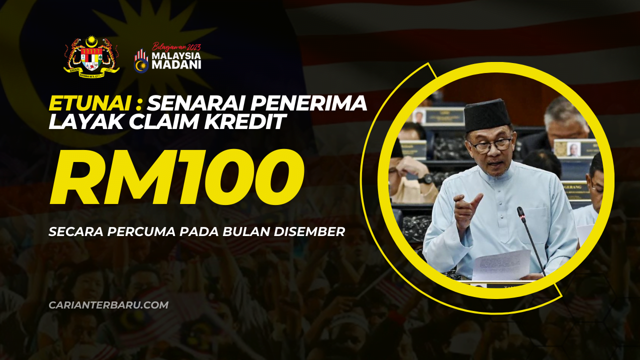 eTunai : Senarai Penerima Layak Claim Kredit RM100 Disember Ini