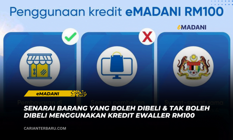 eMADANI : Senarai Barang Yang Boleh Dibeli Guna kredit RM100