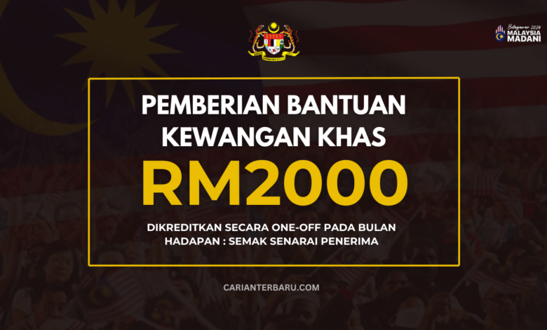 Pemberian Bantuan Kewangan RM2000 : Dikreditkan Bulan Depan