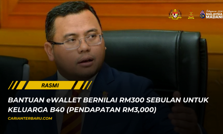 eWallet 2024 : Bantuan RM300 Ditawarkan Untuk Keluarga B40