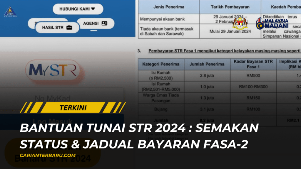Bantuan Tunai STR 2024 : Semakan Jadual Bayaran Fasa-2
