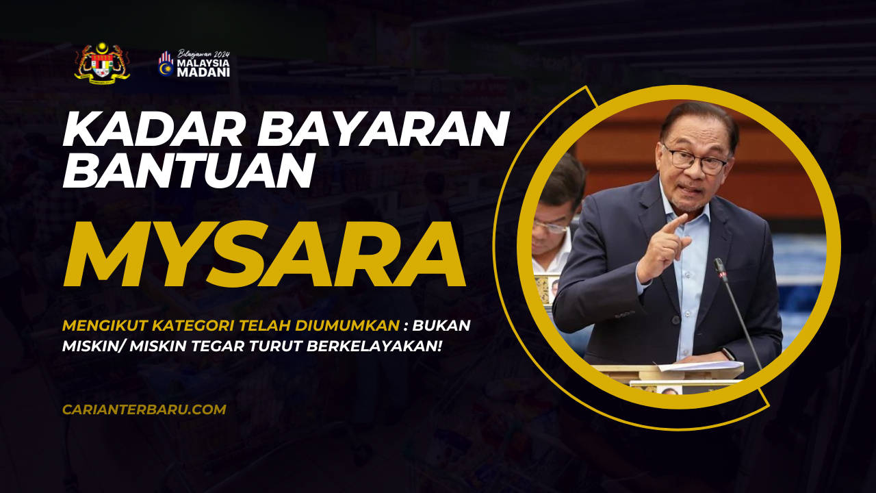 MySARA 2024 : Kadar Bantuan Mengikut Kategori Telah Diumum