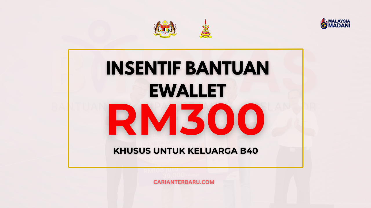 Insentif Bantuan eWallet RM300 : Khusus Untuk Keluarga B40