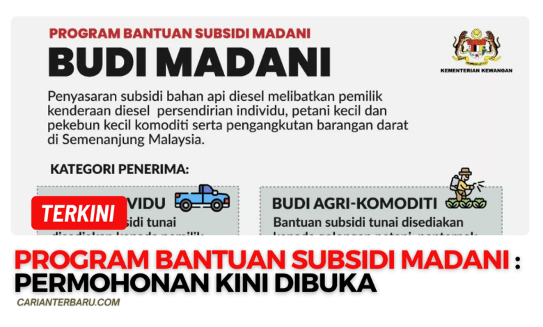 Program Bantuan Subsidi MADANI : Kategori Penerima