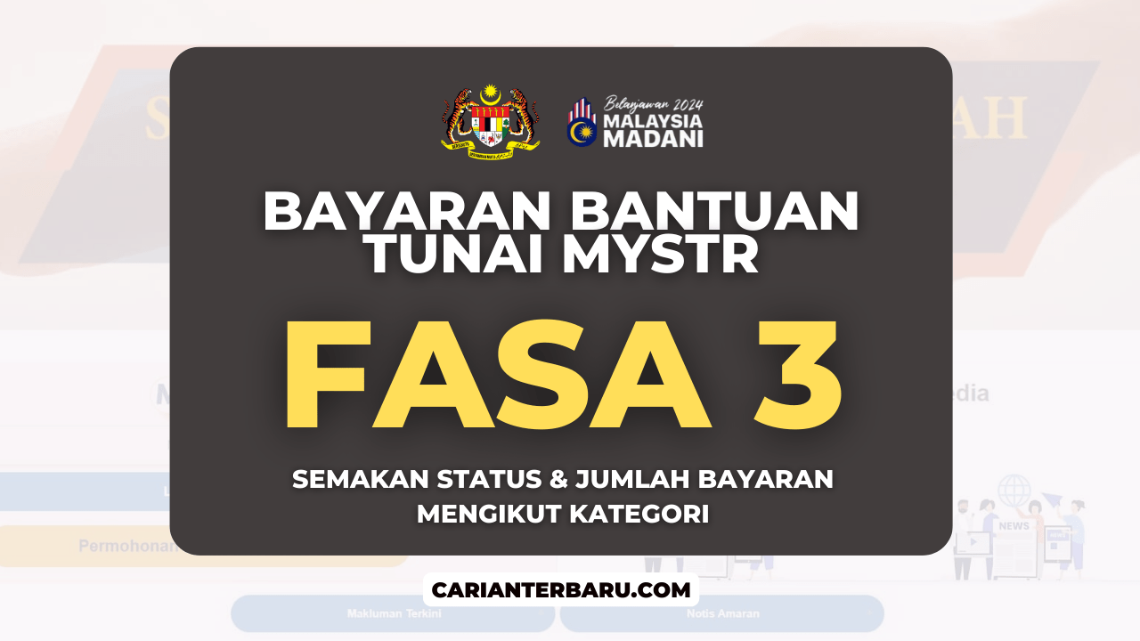 Pemberian Bayaran Bantuan MySTR : Semakan Status & Jumlah