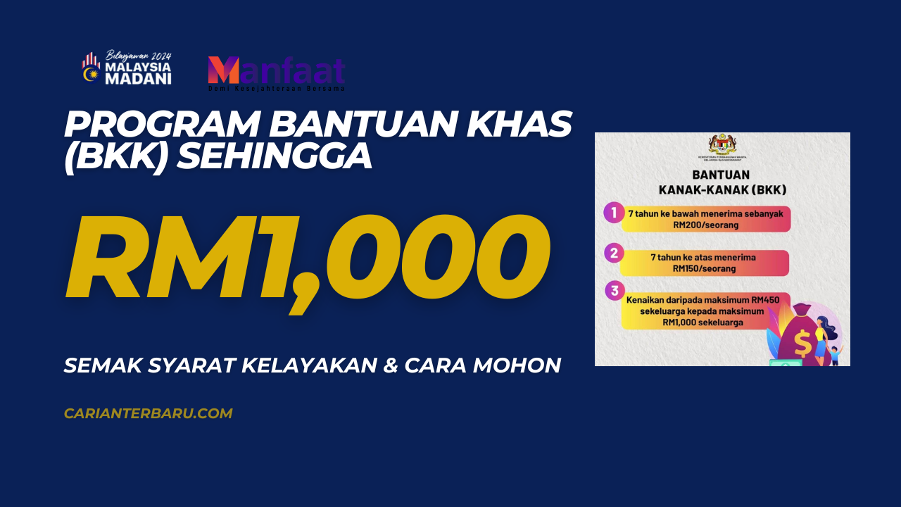 BKK : Program Bantuan Khas Sehingga RM1000 Sebulan