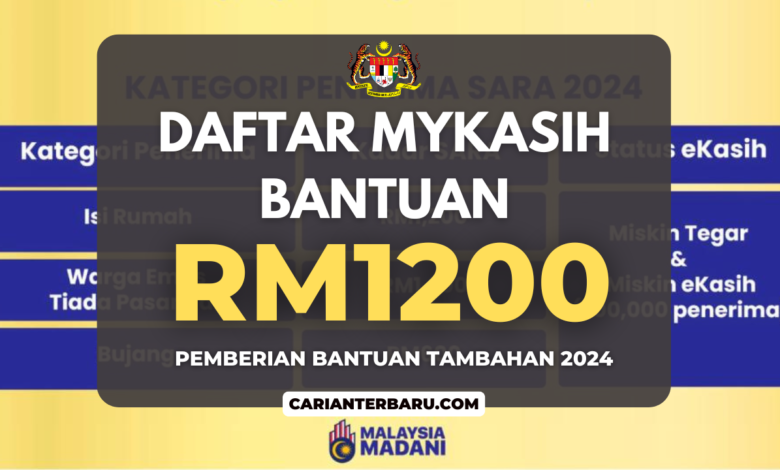 Daftar MyKasih 2024 : Bantuan RM1200 Kepada Penerima STR