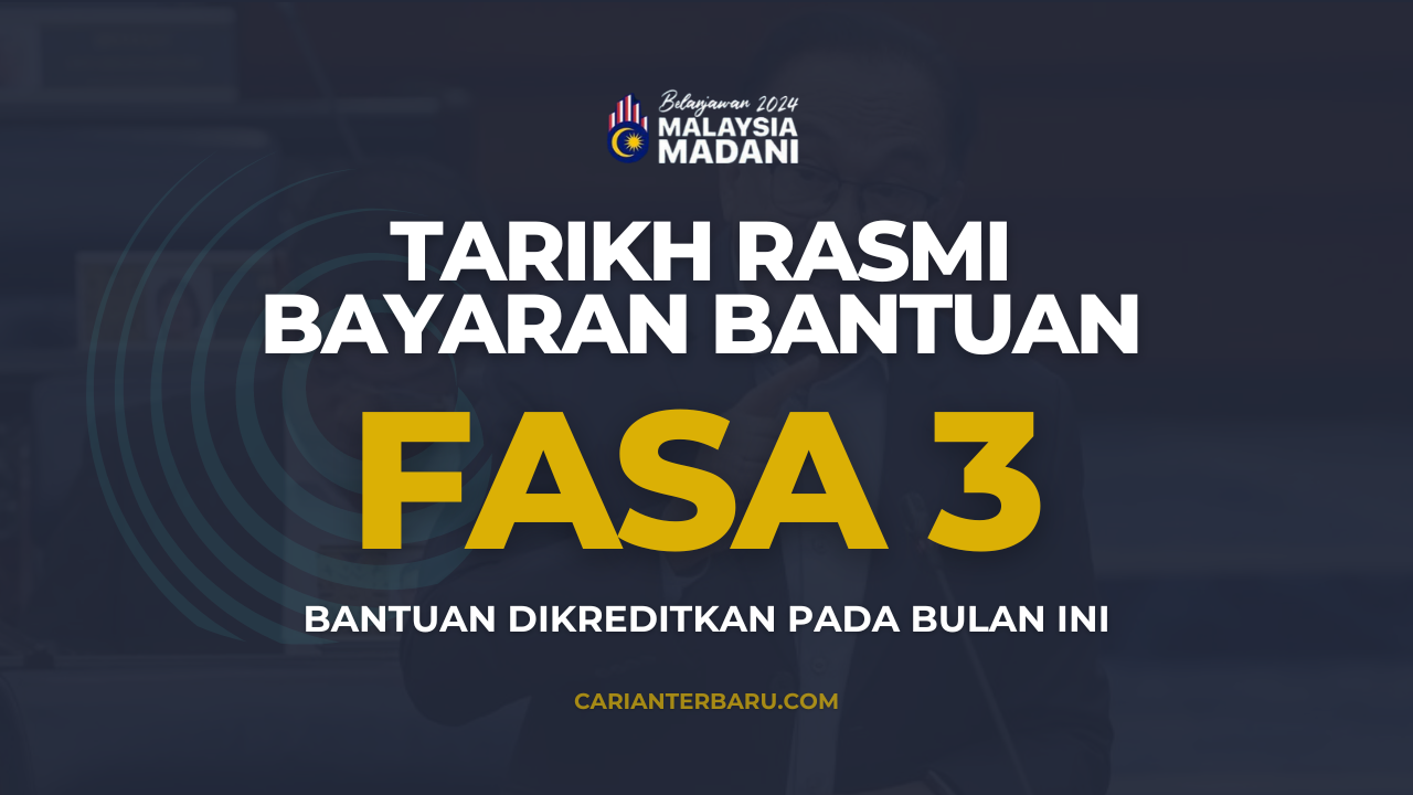 Rasmi : Pemberian Bantuan STR Fasa 3 Dikreditkan Bulan Ini