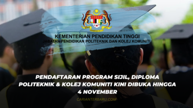 Pendaftaran Permohonan Program Sijil dan Diploma Kini Dibuka