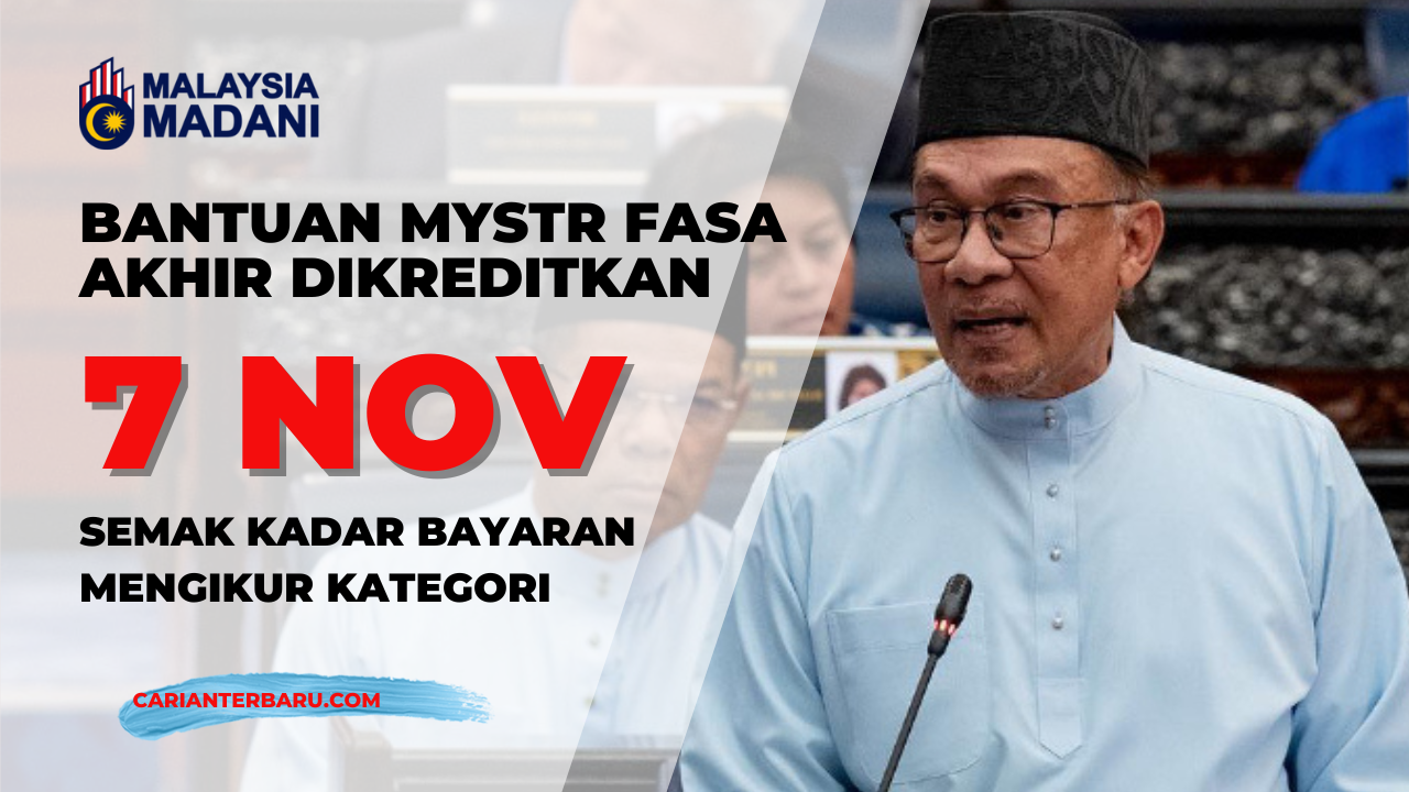 Bantuan MySTR Fasa Akhir Dikreditkan 7 November Ini