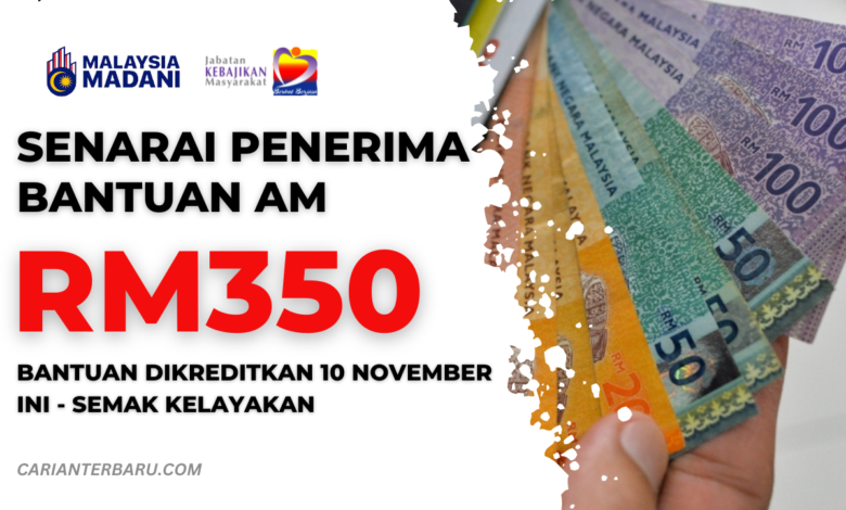 Penerima Bantuan Am RM350 Dikreditkan November Ini