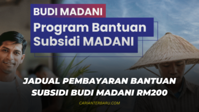 BUDI MADANI : JADUAL BAYARAN BANTUAN SUBSIDI RM200