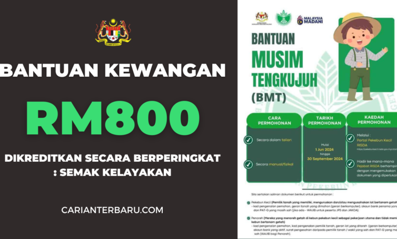 Baharu : Bantuan Kewangan RM800 Dikreditkan Berperingkat