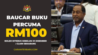 Baucar Buku Percuma RM100 Boleh Ditebus Sebelum 31 Dis