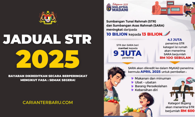 Jadual Bayaran STR 2025 : Bantuan Dikreditkan Berperingkat!