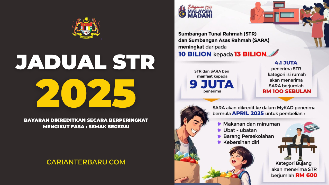 Jadual Bayaran STR 2025 : Bantuan Dikreditkan Berperingkat!