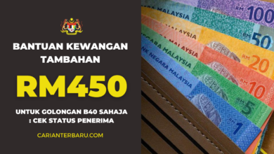 Bantuan Kewangan Tambahan RM450 untuk Golongan B40