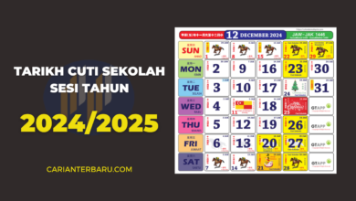 Tarikh Cuti Sekolah KPM Sesi Tahun 2024 / 2025