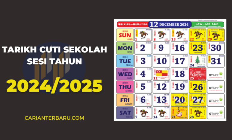 Tarikh Cuti Sekolah KPM Sesi Tahun 2024 / 2025