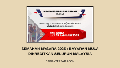 Semakan MySARA 2025 : Bantuan Dikreditkan 15 Januari