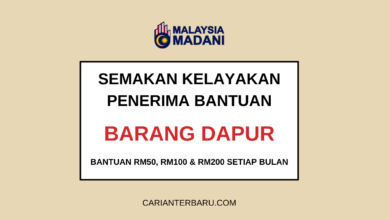 Bantuan Barang Dapur 2025 : RM50, RM100 & RM200 Sebulan