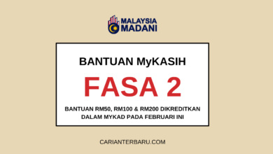 Bantuan MyKasih Fasa Kedua Dikreditkan Februari Ini