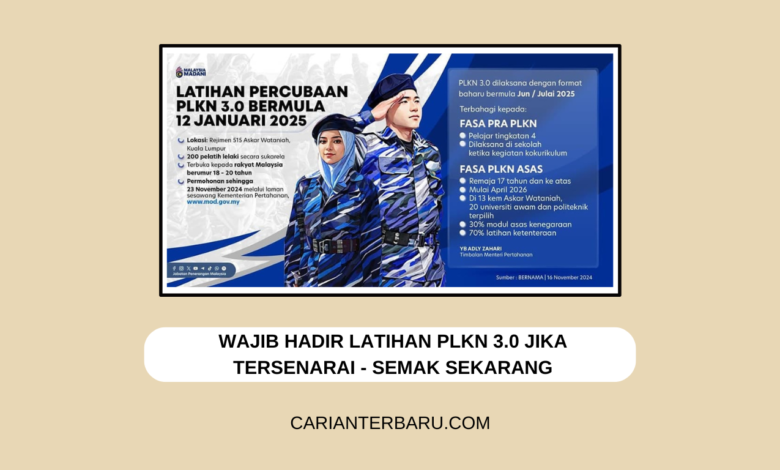 (PLKN 3.0) Kewajipan Kehadiran Program Latihan Khidmat Negara