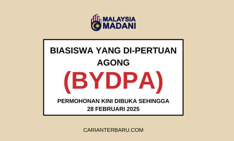 Biasiswa Yang Di-Pertuan Agong (BYDPA) - Permohonan Dibuka